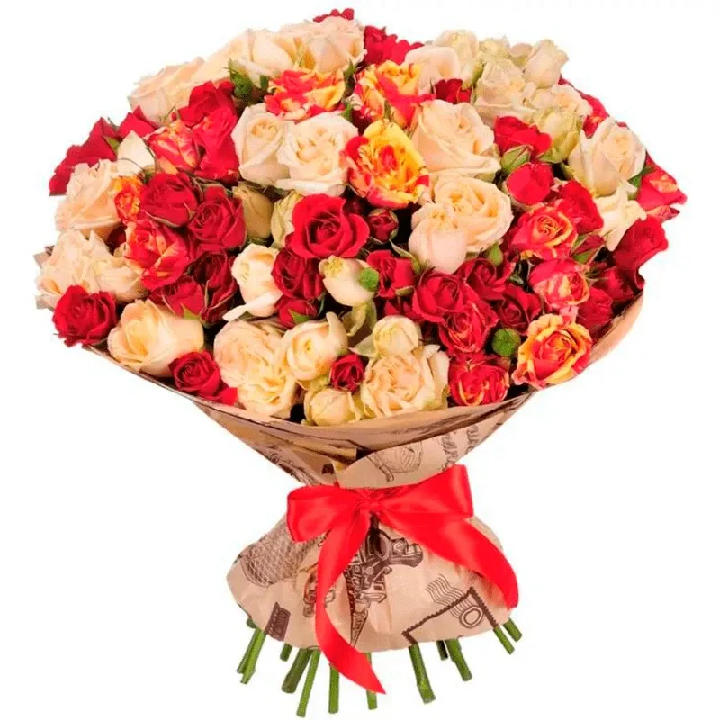 Букет из кустовой розы «Самой желанной»